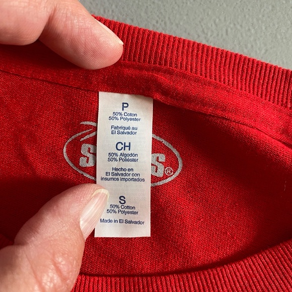 Men's Chalktalk red long sleeve jersey dog baseball size small - Picture 4 of 6